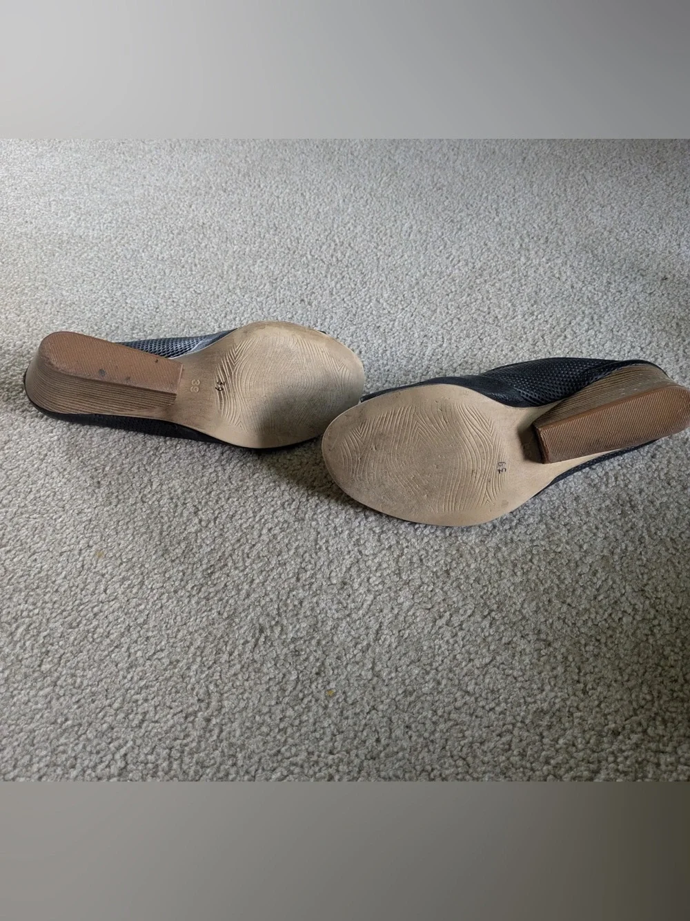 Miz Mooz black peep toe sandal wedges